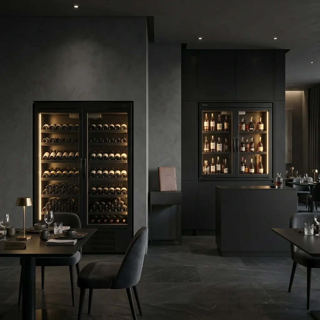 vinotecas profesionales cava vino profesional, armario expositor vino, conservación vino restaurante, refrigeración vino HORECA.